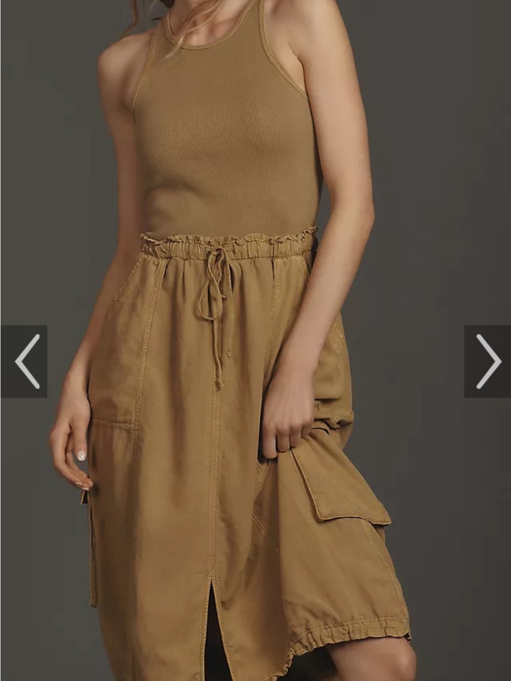 Women’s Utility Midi Dress in Camel